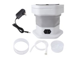 Máquina de Lavar Portátil 8l Dobrável Mini Lavadora com Centrífuga para Roupas Pequenas Cinza