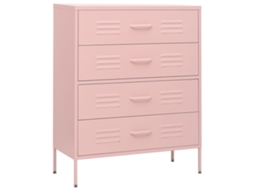 Chest Of Drawer, Chests Of Drawers Vidaxl Cor-de-rosa Aço (n/a)