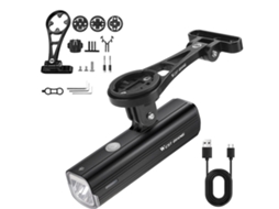 Kit de Farol de Bicicleta Recarregável 1000 Lumens 4500mah com Suporte para Computador de Bicicleta | S/MARCA