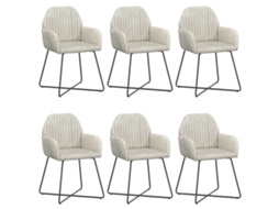 Vidaxl Cadeiras De Jantar 6 Pcs Veludo (v) Creme 55 X 50 X 84 Cm