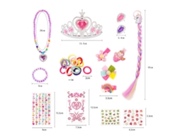 Primerox conjunto de Jóias Princess Brinquedo Maquiagem para Meninas Acessórios de Fantasia com Caixa