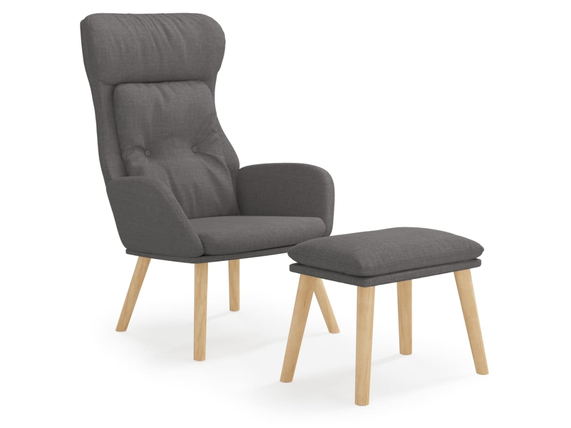 Relaxing Chair With Footstool, Relaxing Chair With Footstools Vidaxl Cinzeto Tecido