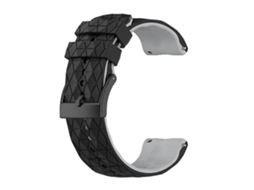 Lurelia Pulseira De Relógio Suunto 7 24 Mm, Silicone Com Cores Coordenadas, Preto E Cinza, Acabamento Moderno