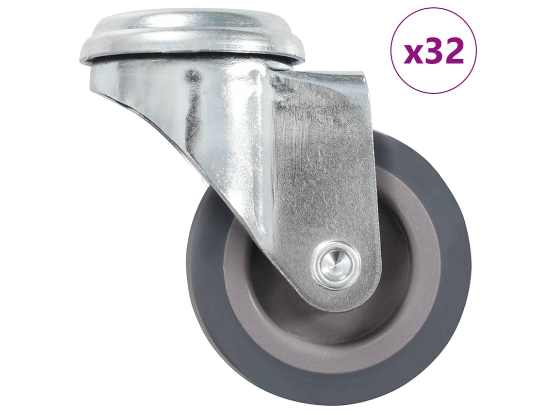 Vidaxl 32 Pcs Rodas Giratórias Com Furo Roscado 50 Mm