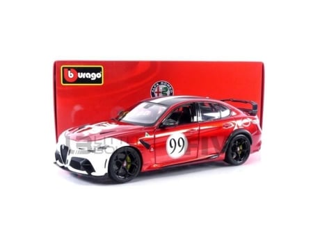 Carro em Miniatura Colecionável Bburago 1/18 Alfa-Romeo Giulia Gtam Racing 2020 Alfa Red White 11049R/W ALFA ROMEO