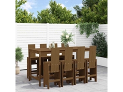 Vidaxl 9 Pcs Conj. De Bar P/ Jardim Madeira Pinho Maciça Castanho-mel