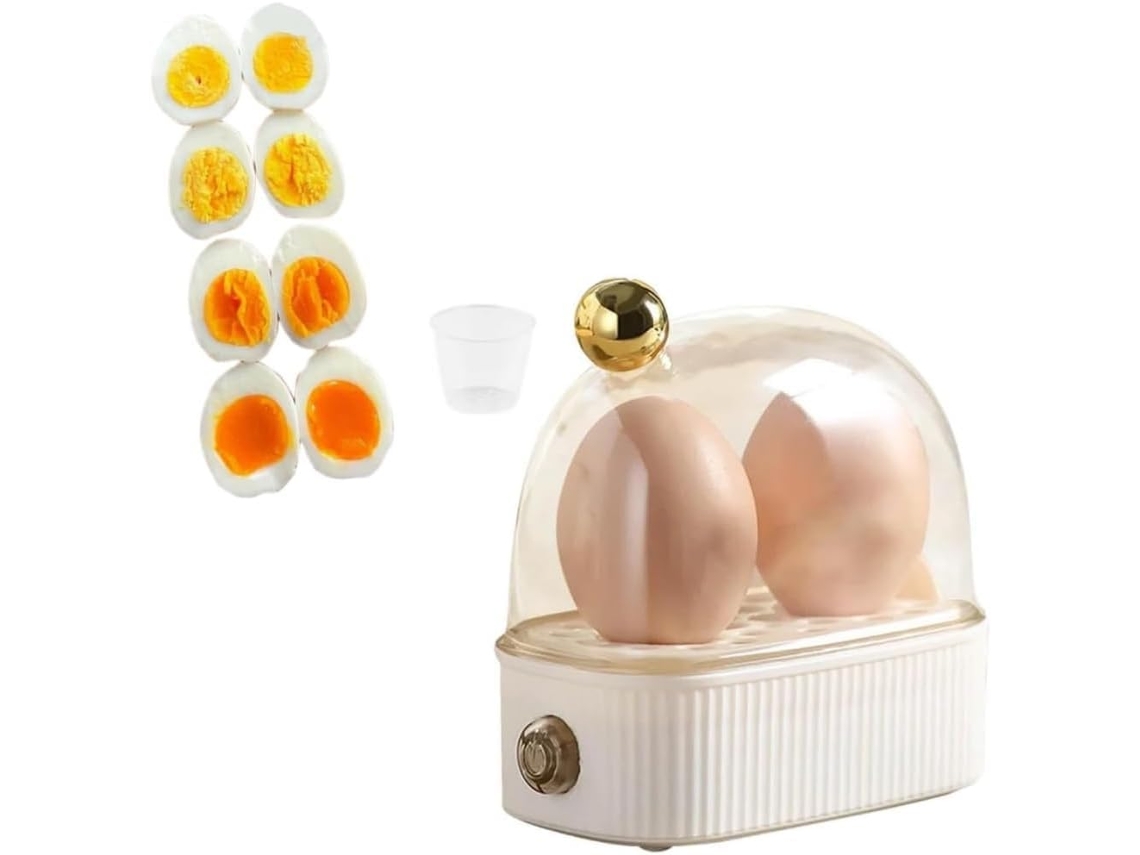 Cozedor De Ovos Elétrico Para 2 Ovos, Panela De Pressão Automática E Vaporizador Com Temporizador, Eletrodoméstico De Cozinha Removível(branco)