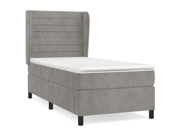 Conjunto 1 Cama Box Spring Vidaxl Cinzeto Veludo (203 X 93 X 128 Cm)
