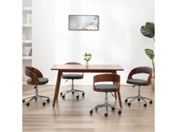 Vidaxl Cadeiras Jantar Giratórias 4pcs Madeira Curvada/tecido Cinzento