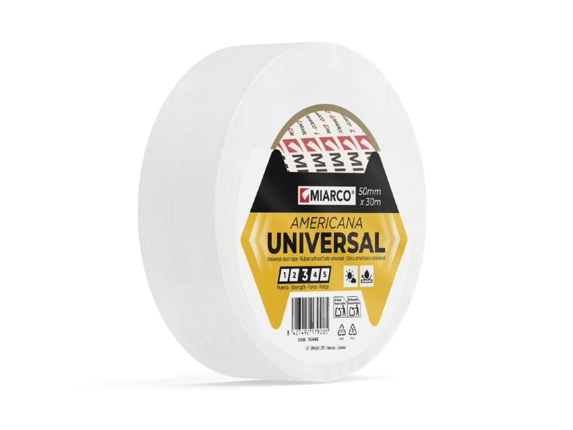 Fita adesiva branca universal 50x10 Miarco