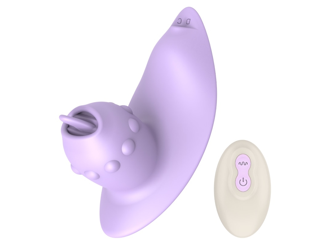 Vibrador de Lamber a Língua com Controle Remoto com 8 Modos para Mulheres Roxo YIZHOOD