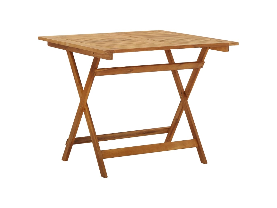 vidaXL Mesa de jardim dobrável 90x90x75 cm madeira de acácia maciça