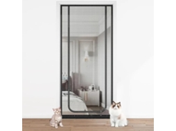 Cortina De Proteção Contra Insetos E Gatos, Tecido De Malha Reforçada Com Nanorrevestimento, Zíper Bidirecional, Preta, 95x210 Cm