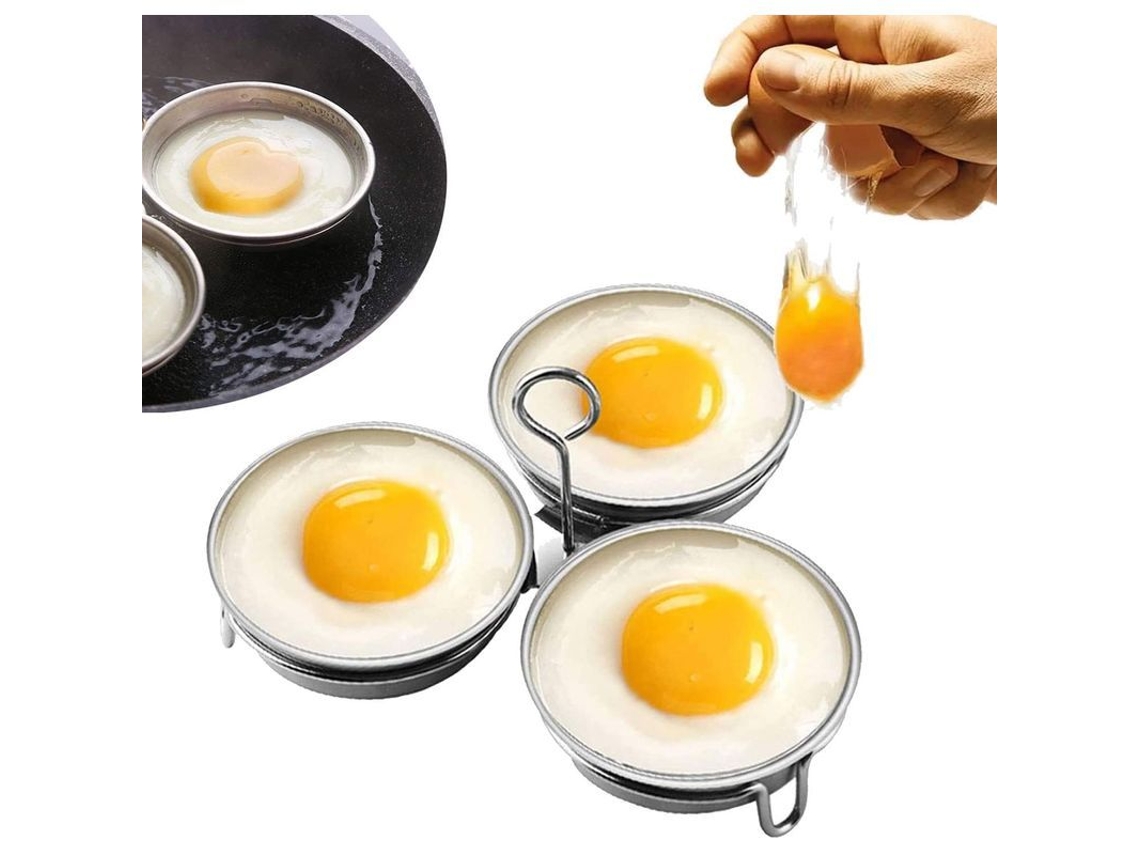 Ferramenta de Cozinha Nova Line, Escalfador de Ovos, Aço Inoxidável, 3 Cups | S/MARCA