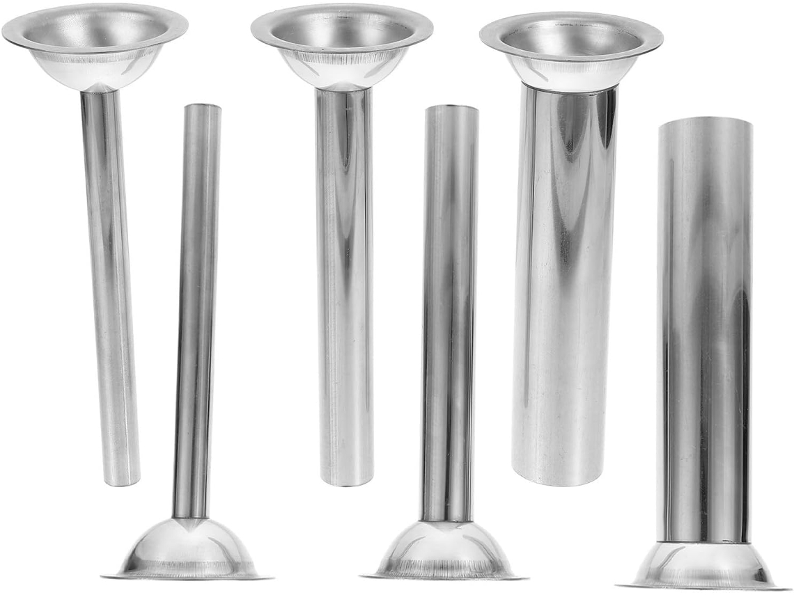Conjunto De 6 Tubos Aço Inoxidável Para Embutir Linguiça, Com Diferentes Diâmetros
