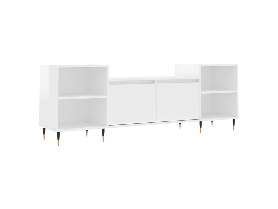 Móvel de Tv em Derivados de Madeira Branco Brilhante MAISON EXCLUSIVE (160x35x55 cm)