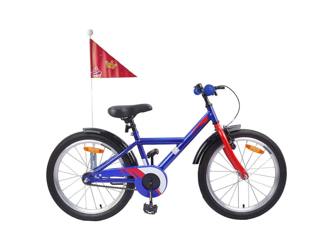 Vidaxl Bicicleta Infantil 18 Polegadas Para 5-7 Anos Azul Escuro