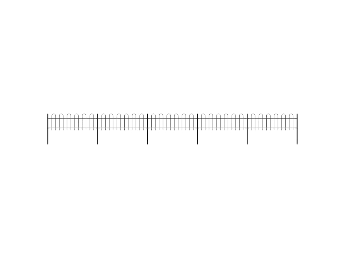 Vidaxl Cerca De Jardim Com Arco Superior Em Aço 838x60 Cm Preto