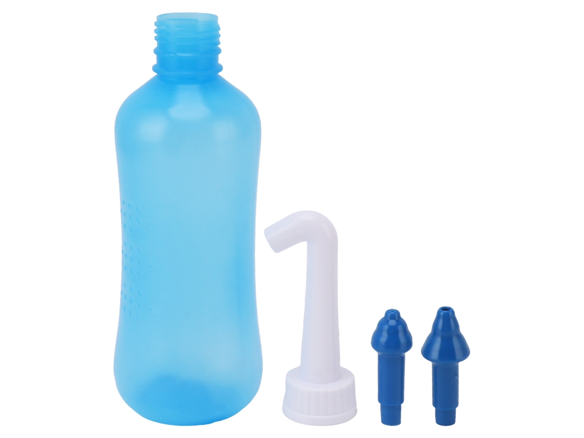 Garrafa de irrigação nasal lavagem sinus com 2 bicos adulto criança 310ml abs S/MARCA