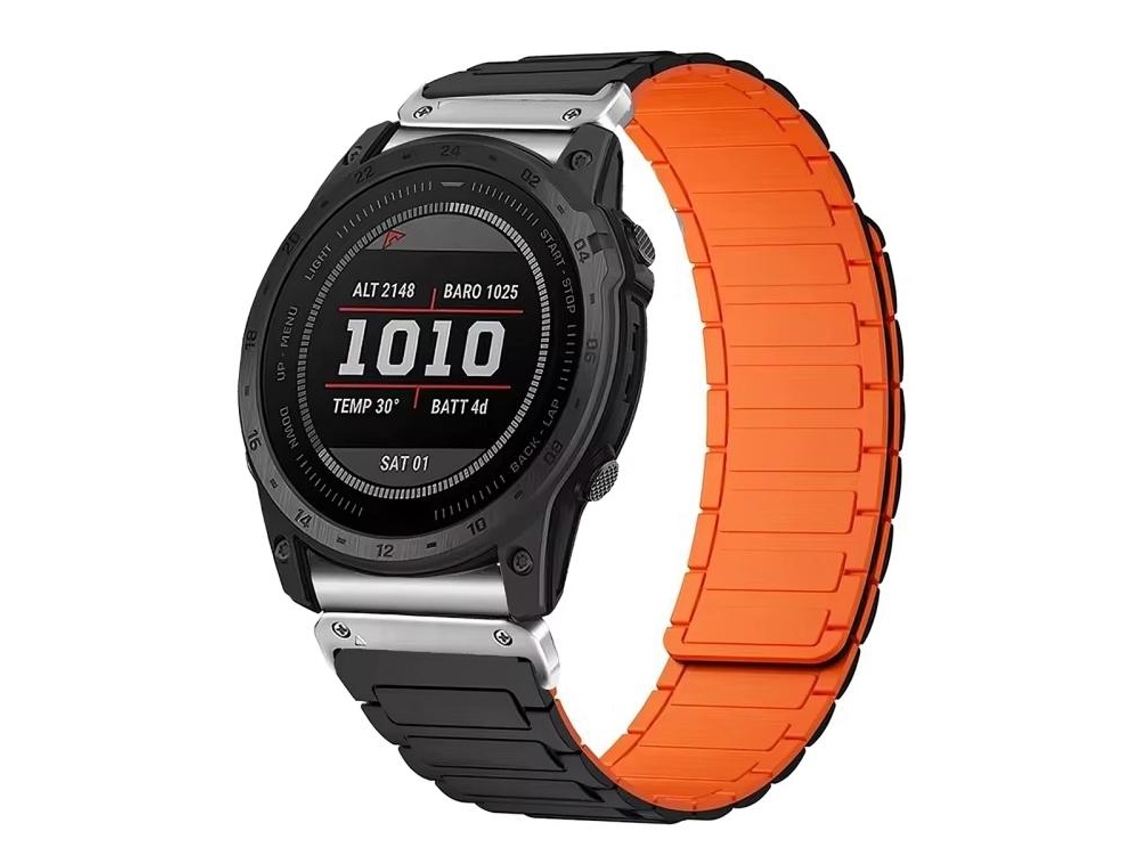 Bracelete para Garmin Silicone Magnético com três contas e conector laranja XIAOMOYU (20mm)