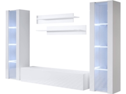 Conjunto de Móveis de TV Luke 8A MÓVEIS BONITOS (Branco - 260x40x165 cm)