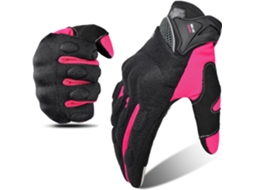 Luvas De Motociclismo Em Malha Respirável, Compatíveis Com Telas Sensíveis Ao Toque, Antiderrapantes E Com Proteção Para Mulheres (rosa)