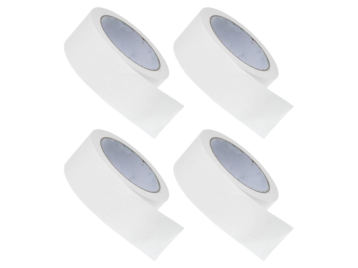 Rolos de Fita Adesiva Branca Fosca para Embalagens, 45 Mm X 30 M, Papel Kraft, para Escrita. SFUSHOS