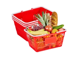 Cestas De Compras Com Alças Succebuy 4 Peças Empilháveis Para Lojas, Supermercados