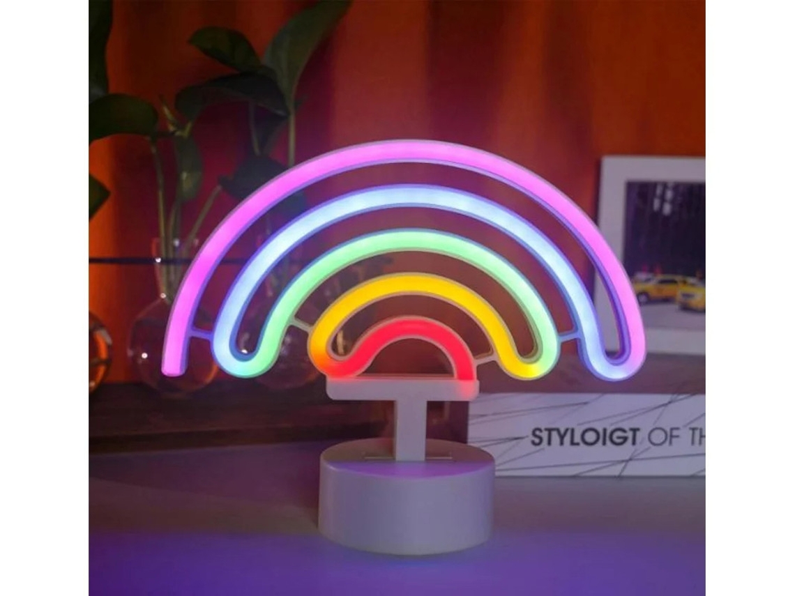 Base Neon Bestvite Com Suporte Usb Ou Led Alimentado Por Bateria Decoração De Mesa Decoração De Parede Do Quarto Branco