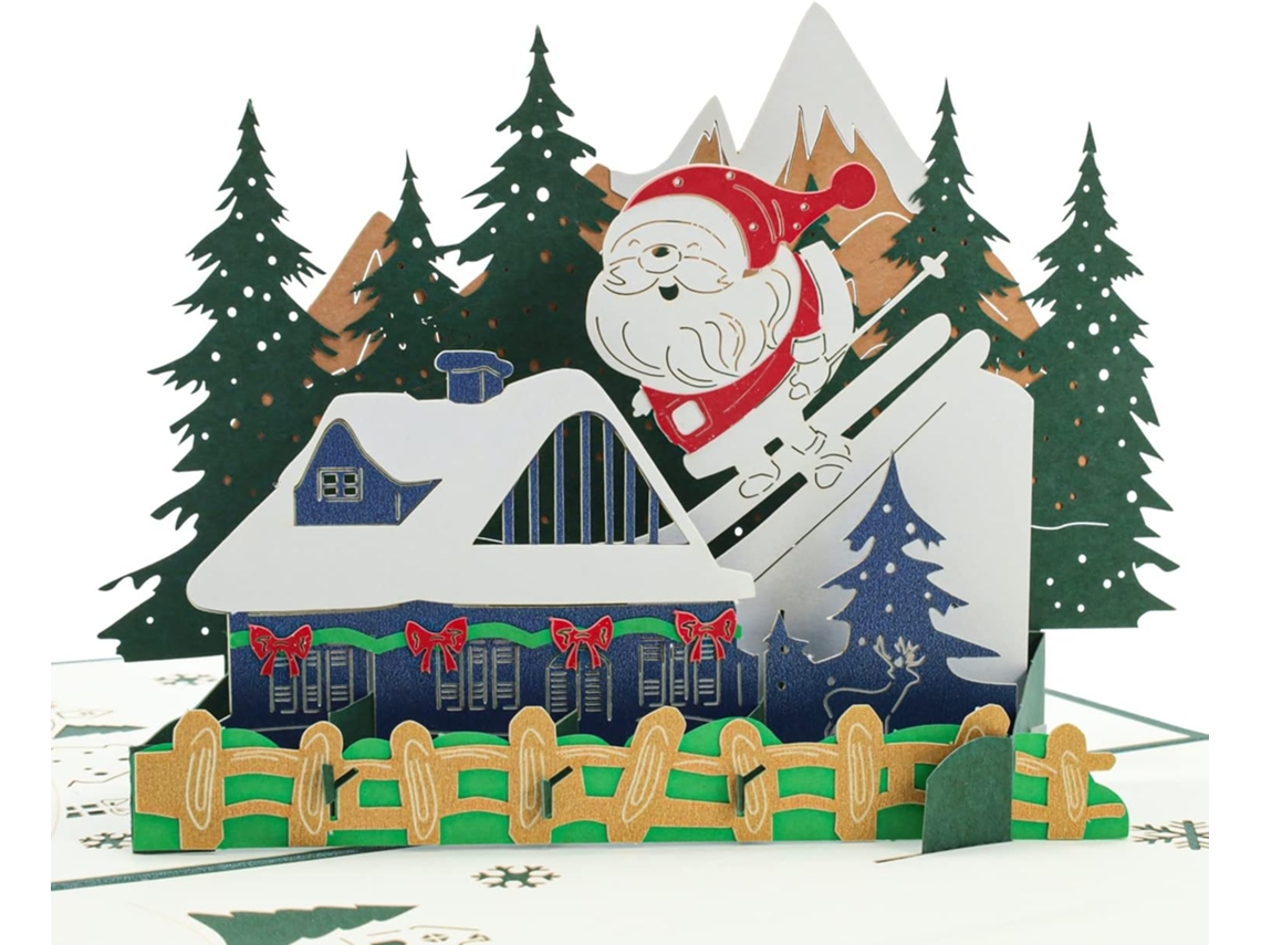 Cartão Pop Up De Feliz Natal, Cartão Pop Up 3d Feito À Mão Com Aquaforge