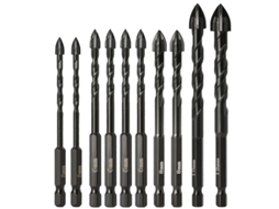 Furadeira Multifuncional Para Azulejos De Cerâmica, Cabo Hexagonal Preto, Broca Triangular, Conjunto De 10 Peças Slowmoose