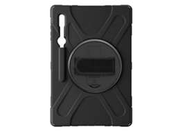 Avizar Capa por Galaxy Tab S8 Ultra / S9 Ultra Pega e alça de ombro rotativas, multicamadas, à prova de choque Preto