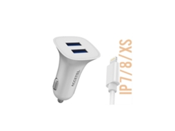 Cc151 Carregador De Carro Duplo Usb 2.1a - Lightning Branco
