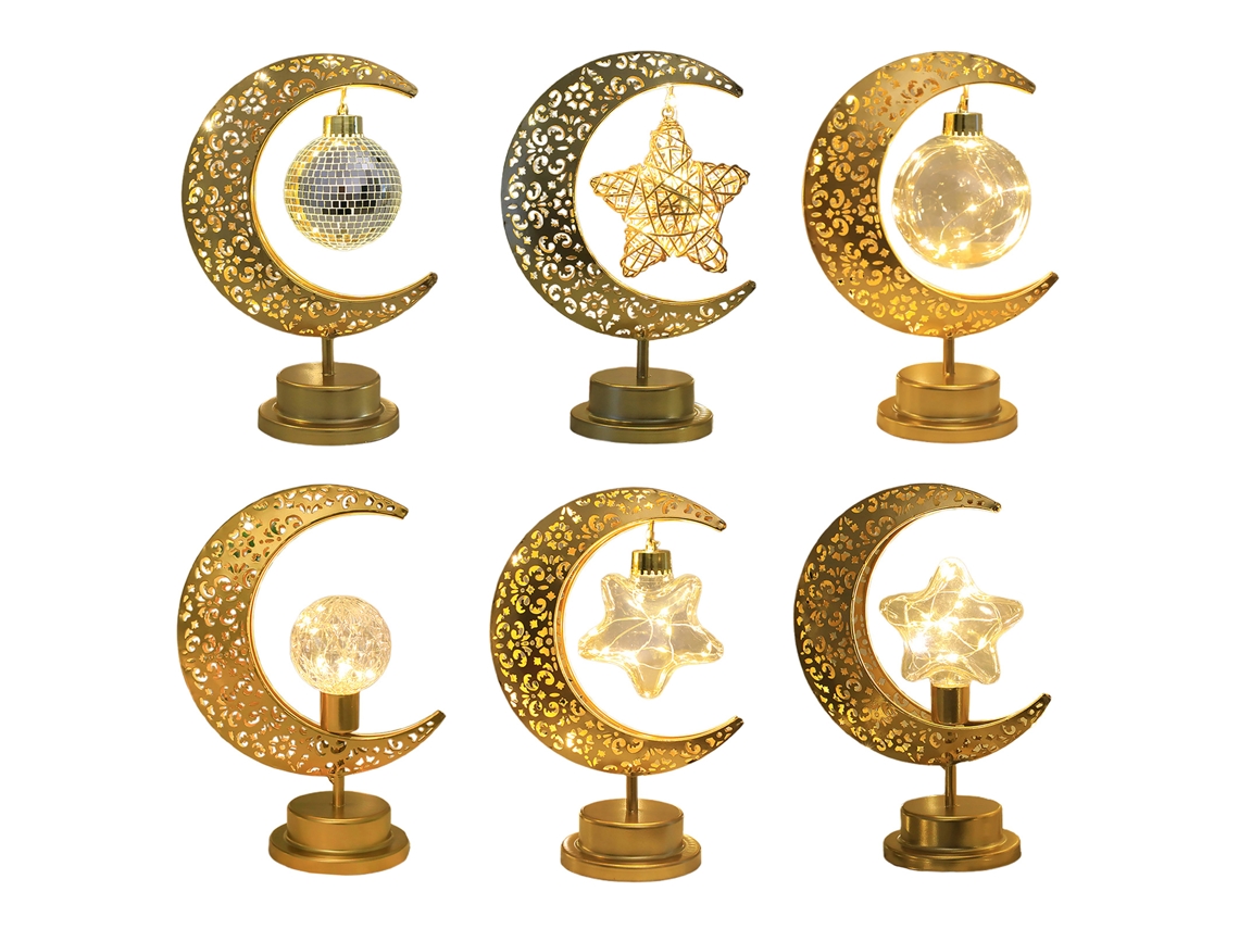Suporte Para Vela Luz Estrela E Lua (ferro Com Recortes, Requer 3 Pilhas Aa) Eoocoo