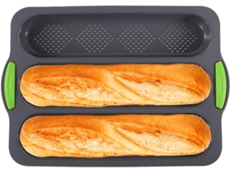 Forma Antiaderente Para Baguete E Pão Francês, Em Silicone, 3 Cavidades, Para Forno, Confeitaria E Preparo Doméstico