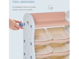 Estante Infantil HOMCOM Azul (HDPE - 76x36x92cm)