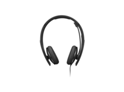 Fone de ouvido com fio USB-C Fone de ouvido intra-auricular com fio USB-C preto certificado Zoom LENOVO