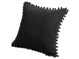 Pacote Com 2 Almofadas Decorativas Com Pompons, Capa De Almofada Retangular De Veludo Macio Para Sofá, Cama, Carro, Sala De Estar