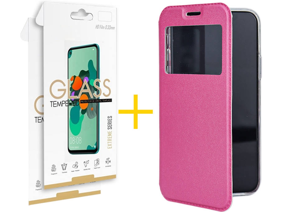 Kit Capa e 2 Películas Samsung Galaxy A71 5G SKYHE Gandy Flip (Rosa)