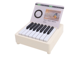 Primerox calendário de Piano Miniatura Tocável para Escritório Ornamentação Musical Branco