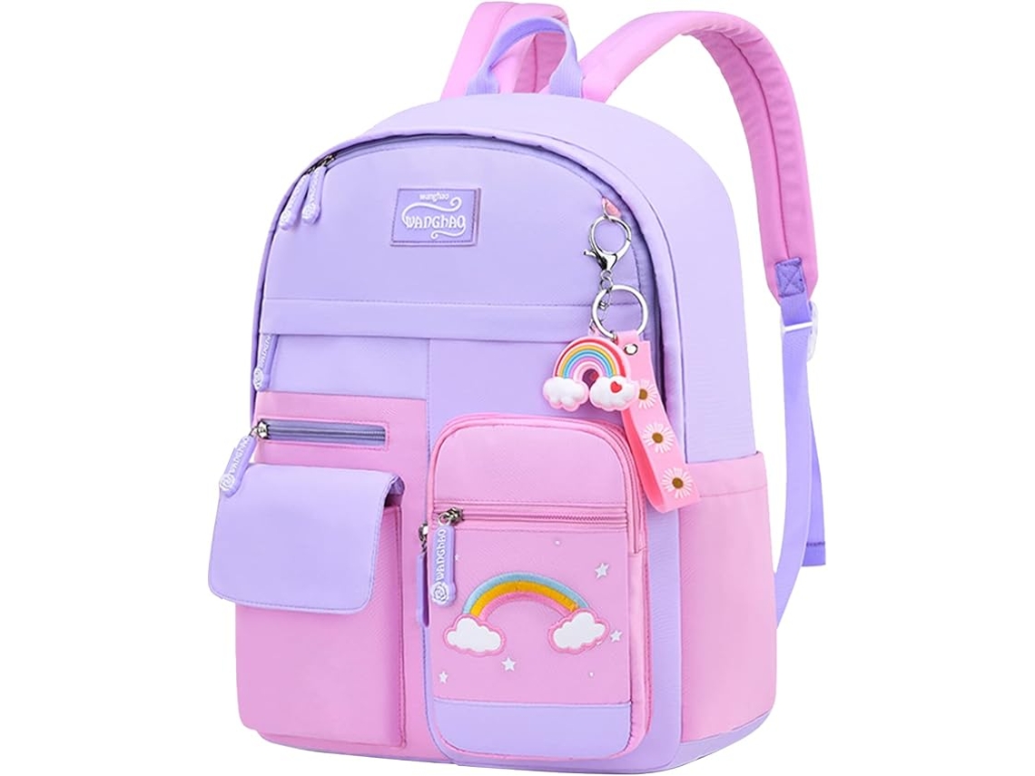 Mochila Escolar Para Meninas, Infantil Crianças De 6 A 10 Anos, Leve E Impermeável Em Nylon, 30x12x41cm Aquaforge