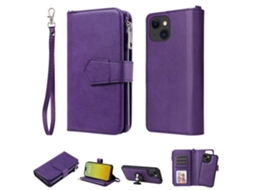 Capa Para Iphone 15 Pele Sintética Roxo
