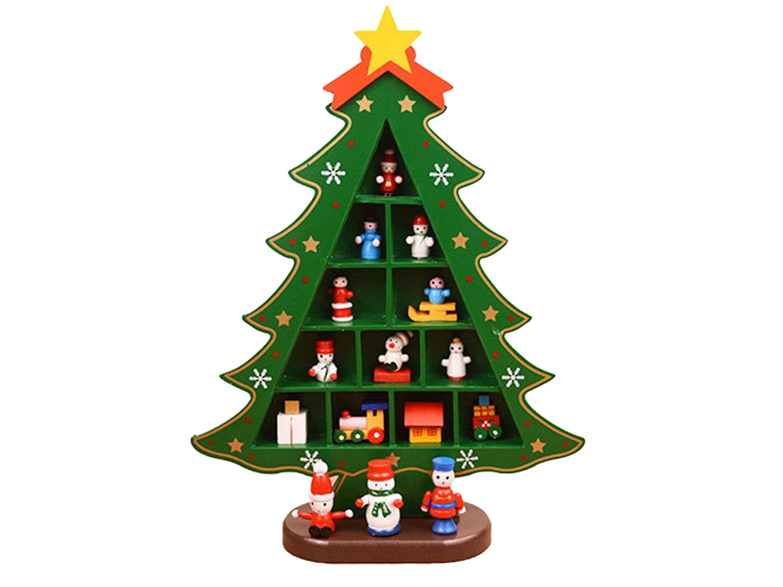 Árvore de Natal de Mesa Brinquedo de Natal Divertido para Decoração de Madeira para Árvore de Natal Estilo 2