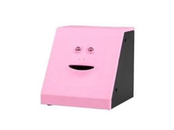 Caja De Ahorros Rostro Divertido Come Monedas Cute Facebank Regalo Para Niños Rosa