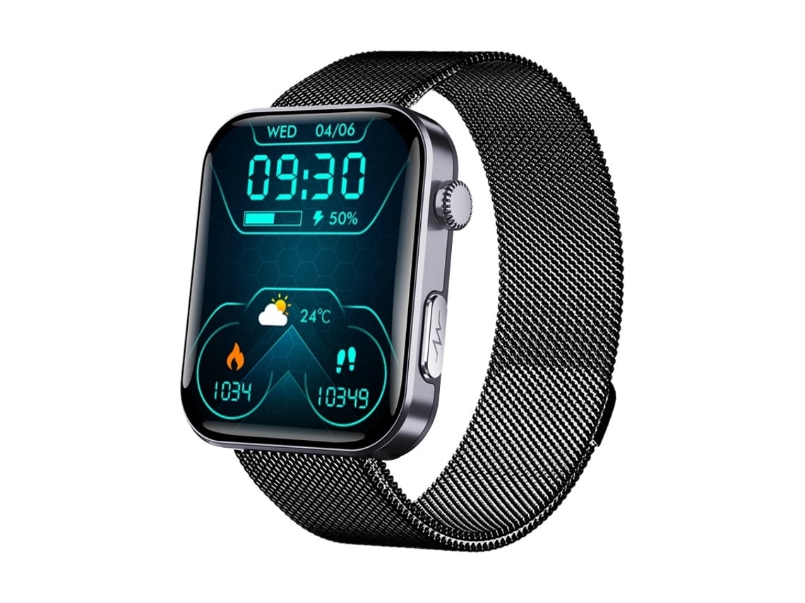 Smart Watch 2.1 Polegadas Tela Bluetooth Chama Monitoramento De Saúde Ip67 À Prova D Água Preto Yunzii