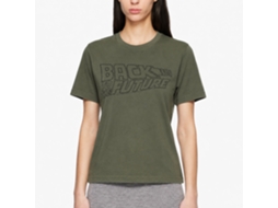 Rockinstone Back To The Future Movie Logo Fade Solid Military Green Adult T-shirt Size:l