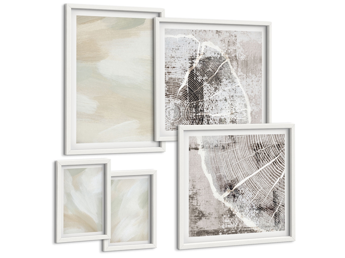 Conjunto De Pinturas Textura Pictórica De Tinta Minimalismo Espelharte (5 Peças)