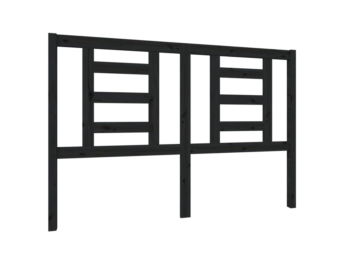 Cabeceira de Cama 146x4x100 Cm Pinho Maciço Preto MAISON EXCLUSIVE
