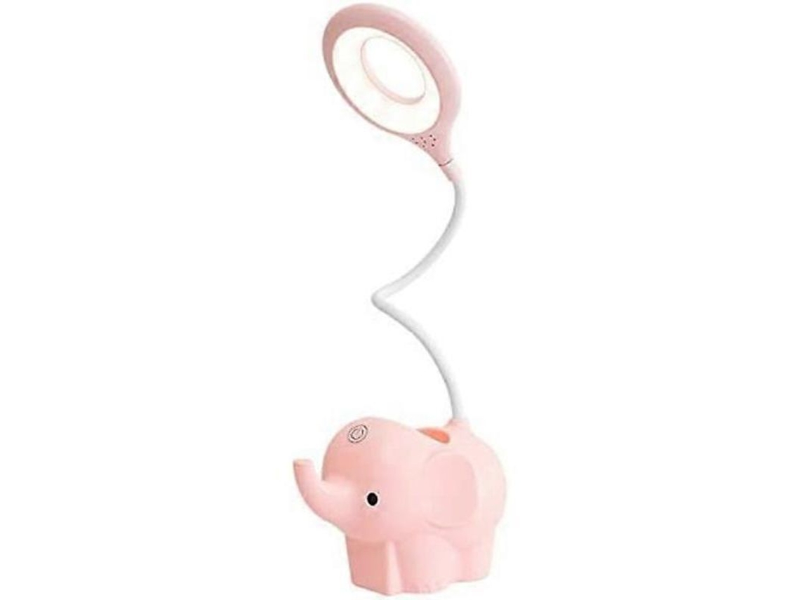 Lâmpada De Mesa Led Com Apoio Para Celular E Caneta, 3 Modos De Luz, Protetor De Olhos, Recarregável - Rosa
