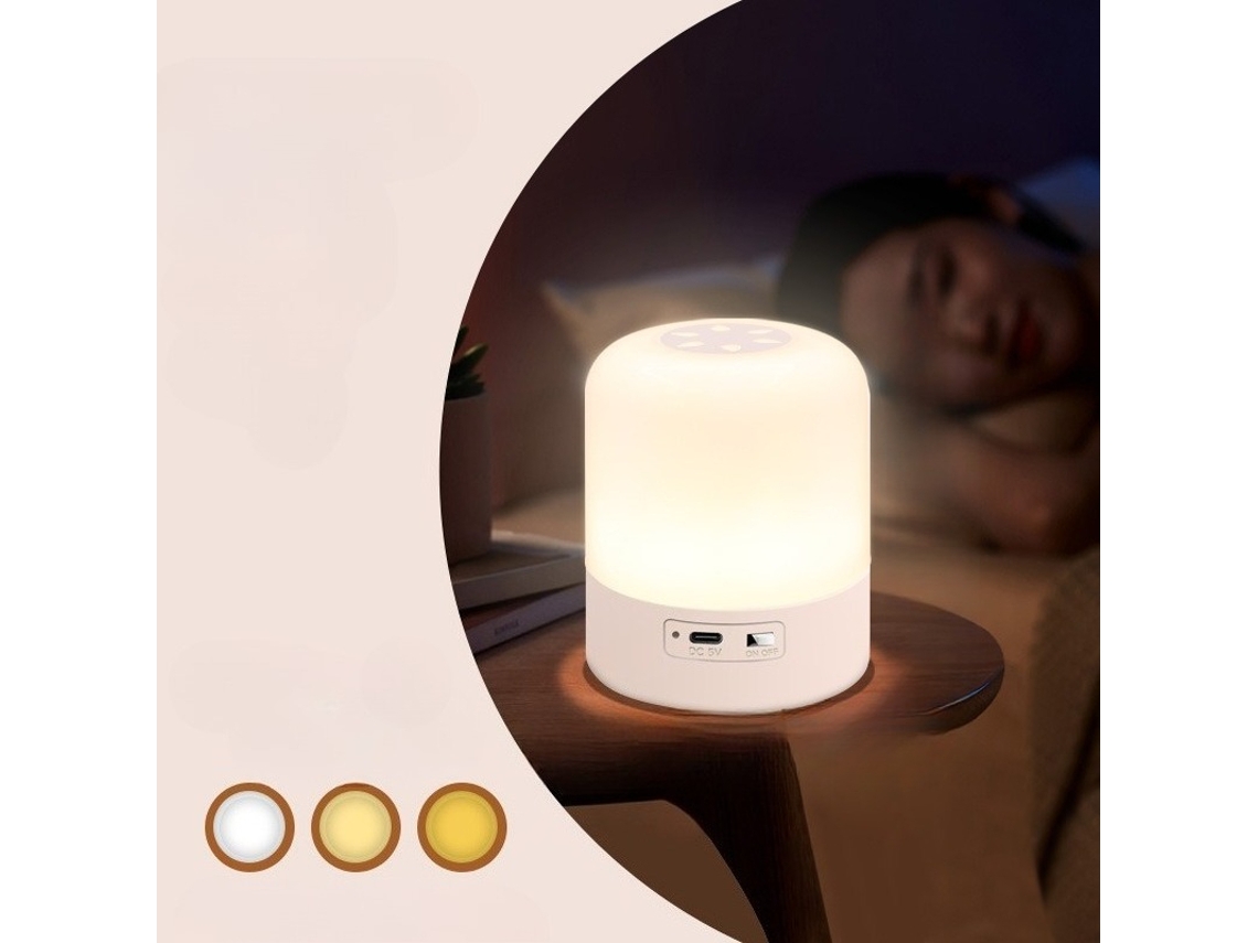 Luz Noturna Portátil para Bebês, 3 Cores de Luz, Bateria Recarregável de 1200mah, Rosa. SIURN